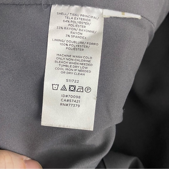 Ann Taylor Petite 511722 Single Button Front Blazer Jacket 2P Gray Plaid Check - Picture 5 of 6